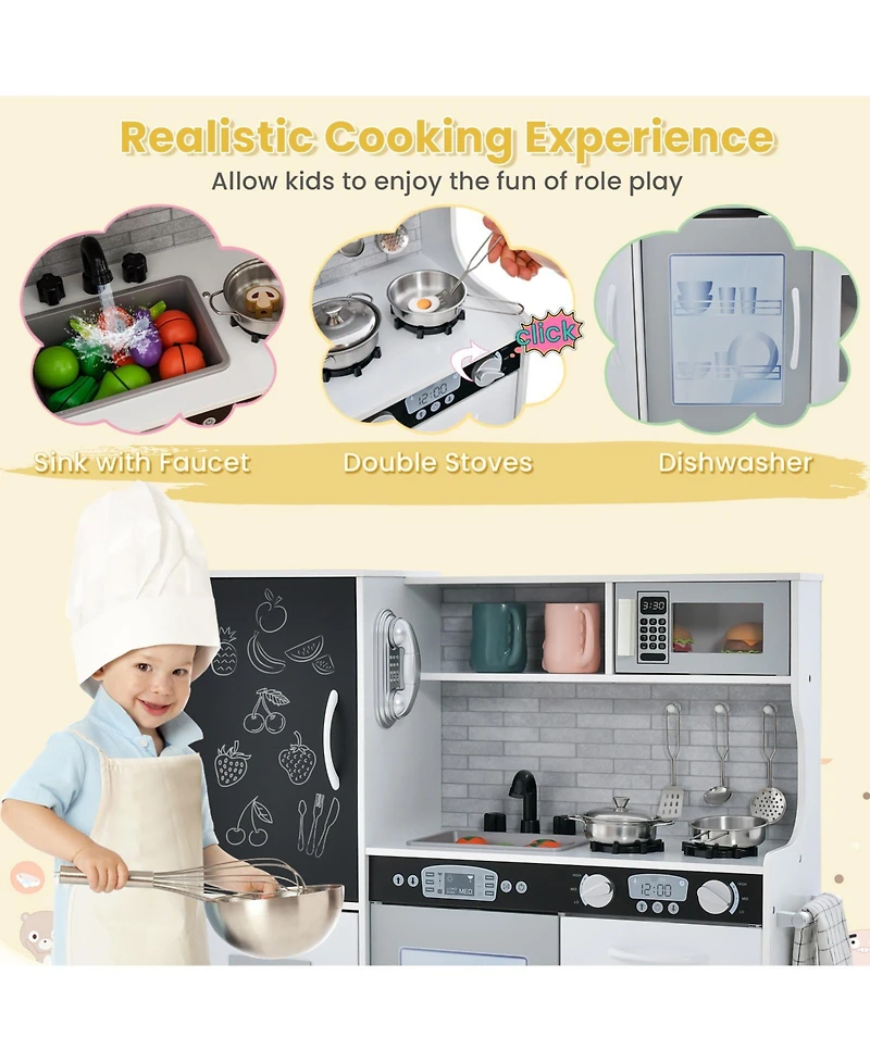 Toddler Pretend Play Kitchen for Boys and Girls 3-6 Years Old