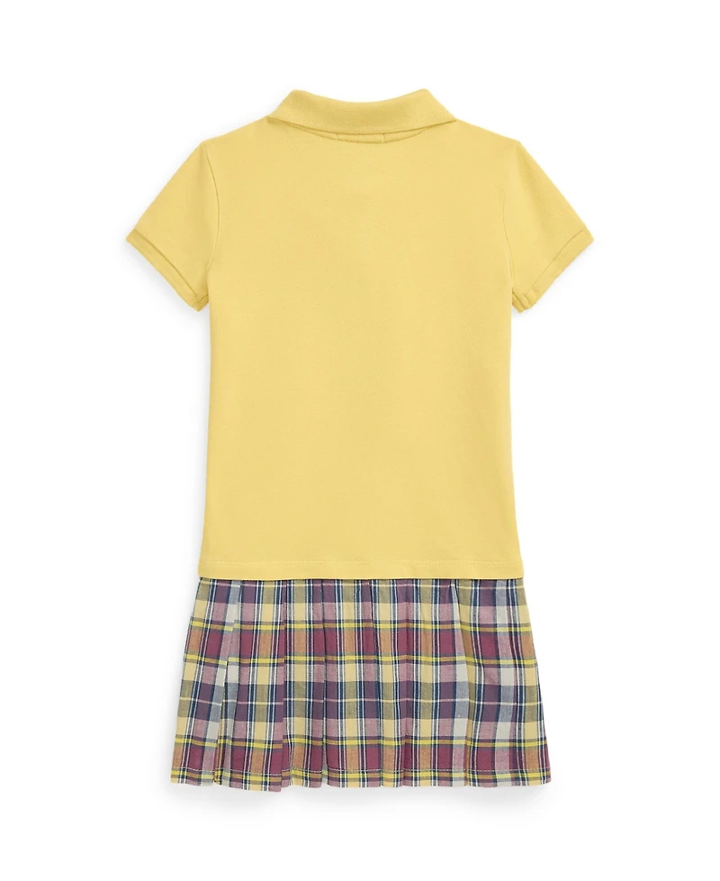 Polo Ralph Lauren Toddler and Little Girls Plaid Skirt Stretch Mesh Dress