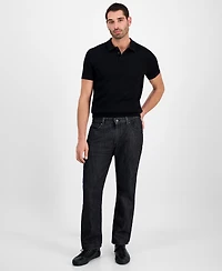 Guess Men's Raymond Short Sleeve Textured Polo Shirt