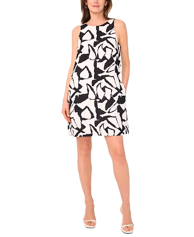 Msk Women's Printed Boat-Neck Shift Dress