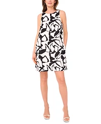 Msk Women's Printed Boat-Neck Shift Dress