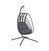 Hanging Egg Chair with Stand Anthracite Steel