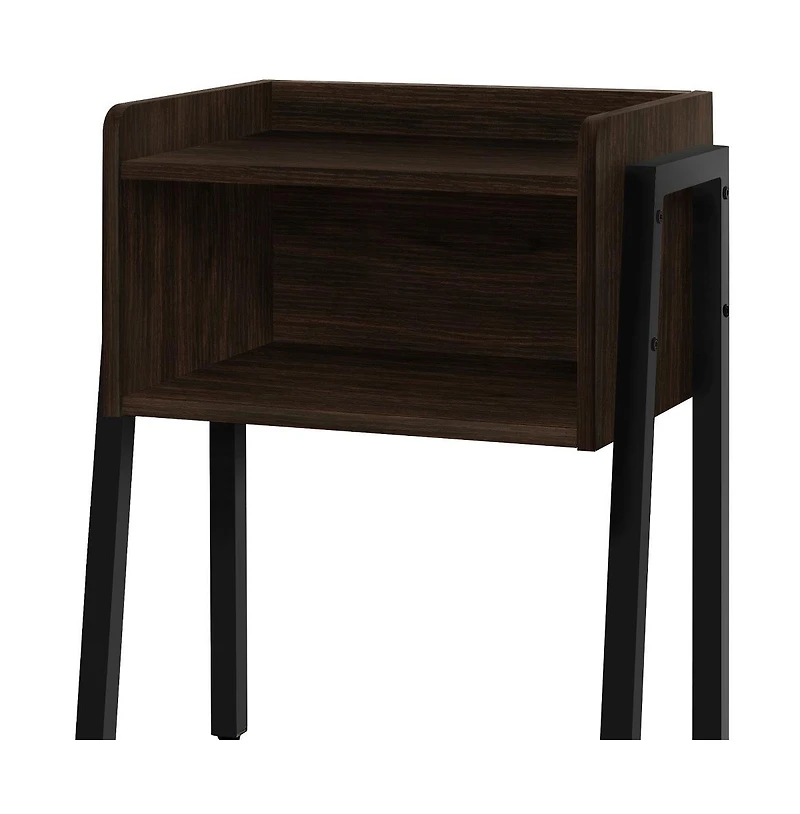 Contemporary Wood Top Accent Table with Sturdy Metal Frame