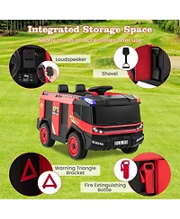 12V Kids Ride on Fire Truck 2-Seater with Remote Control and Water Gun