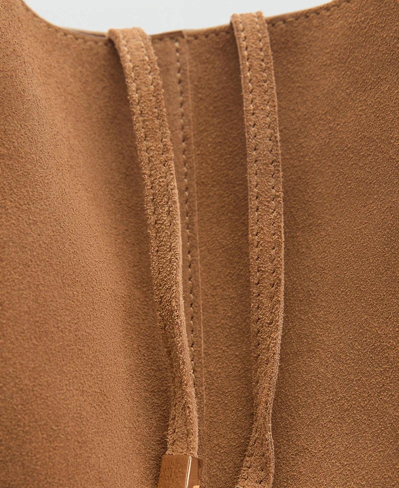 Mango Women's Suede Shopper Bag