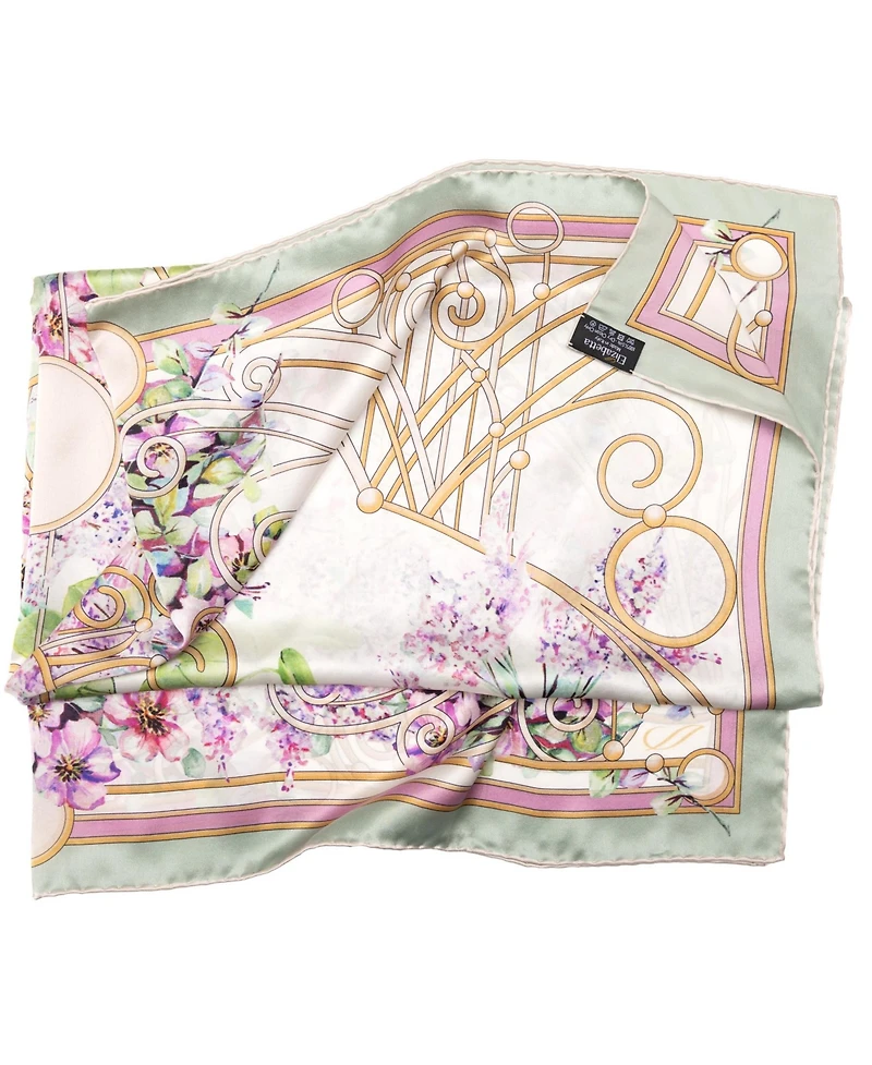 Lilac Garden - Hand Rolled Silk Foulard for Women