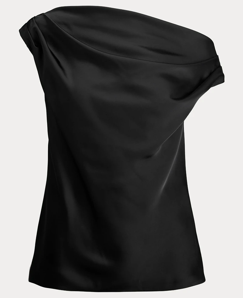 Lauren Ralph Women's Satin Charmeuse Off-the-Shoulder Blouse