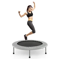 36 Inch Mini Folding Trampoline Portable Recreational Fitness Rebounder-Silver