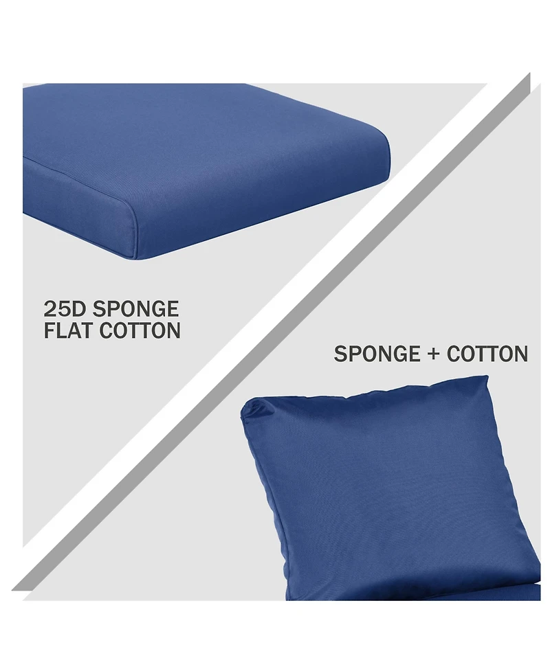 Aoodor Outdoor Chair Cushions Set of 2, 25"x25", Water Resistant Deep Seat with Handle & Adjustable Straps.