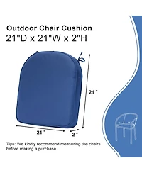 Aoodor Outdoor Chair Cushion W21''xD21''Soft and Fade-resistant Polyester, Invisible Zipper for Easy Cleaning, Two Sets of Ties High Adaptability,