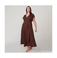 Estelle Aubrey V-Neck Midi Dress