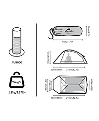 Naturehike Cloud Up Free Standing 2 Person Backpacking Tent Ultralight Nylon Double Layer Camping Tents for Two Person
