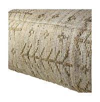 Hemp Textured Rectangle Pouf for Living Room Bedroom or Lounge Area Seating