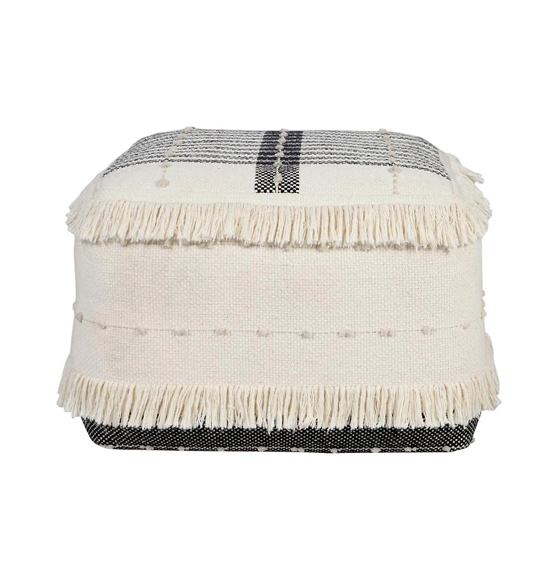 Cotton Ottoman for Living Room Footrest and Cozy Home Accent