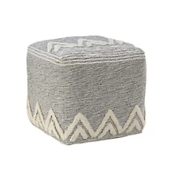 16" Grey Polyester Ottoman
