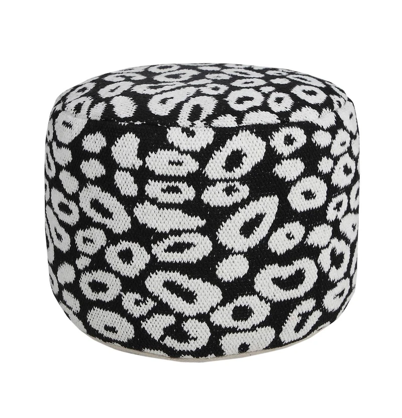Cotton Blend Ottoman for Living Room Footrest and Comfortable Seating
