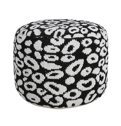 Cotton Blend Ottoman for Living Room Footrest and Comfortable Seating