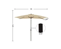 Casainc Rectangular Lighted Led Outdoor Market Umbrella