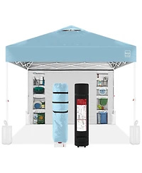 Best Choice Products 10x10ft Easy Setup Pop Up Canopy, Portable Tent w/ Side Wall, 1-Button Push