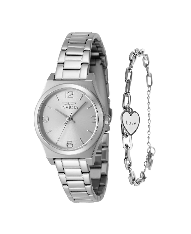 Invicta Women's Angel Quartz 3 Hand Silver Dial Watch