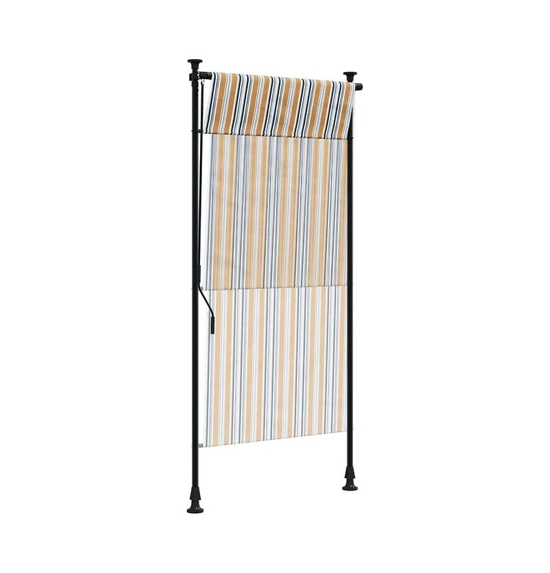 Outdoor Roller Blind Yellow and White 39.4"x106.3" Fabric&Steel