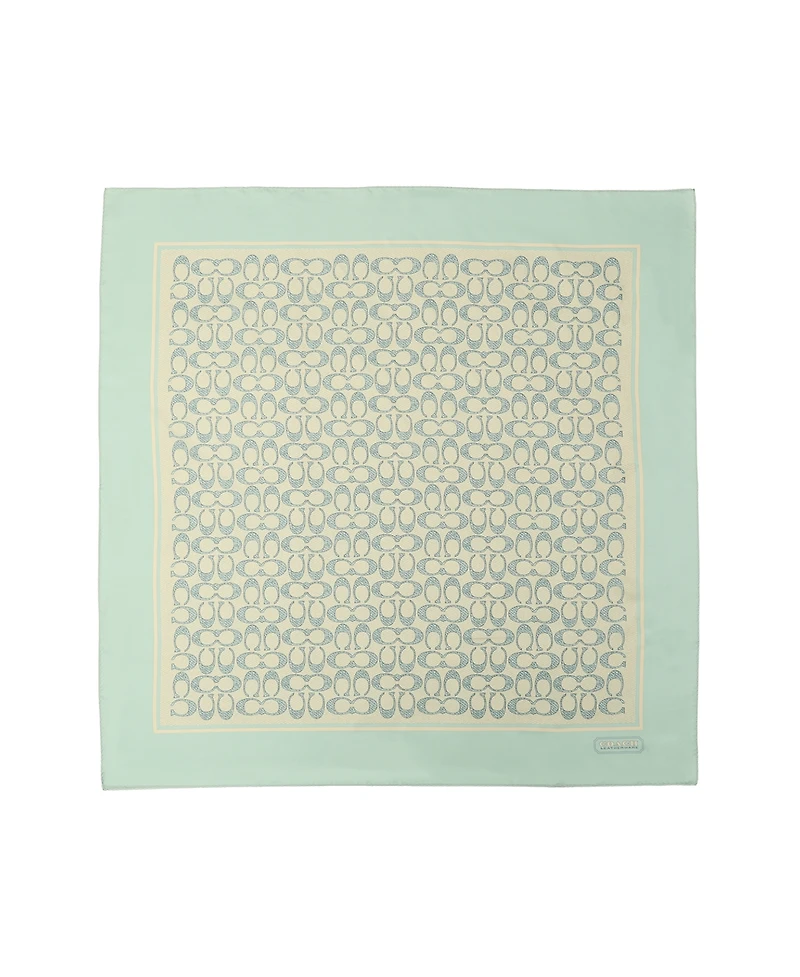 Coach Textured Signature Print Silk Square Scarf