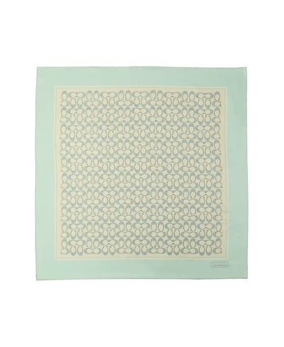 Coach Textured Signature Print Silk Square Scarf