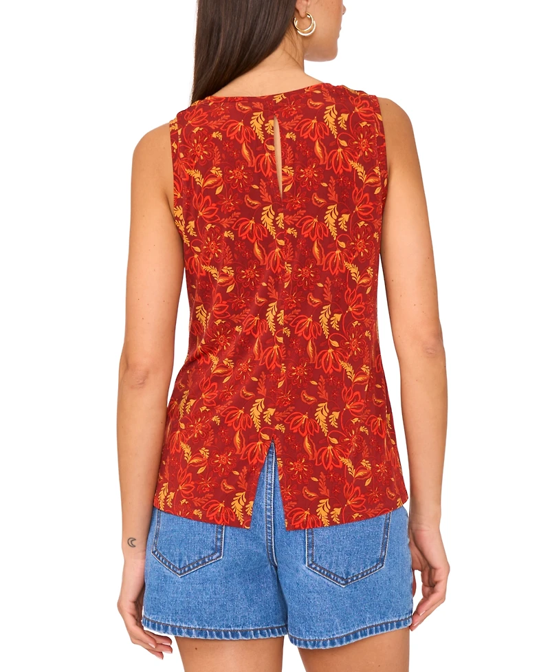 Vince Camuto Women's Printed Keyhole Tank Top
