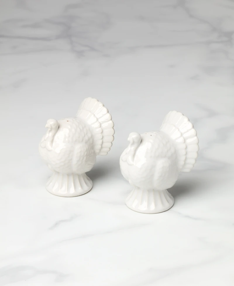 Lenox French Perle Carved Turkey Salt & Pepper Set