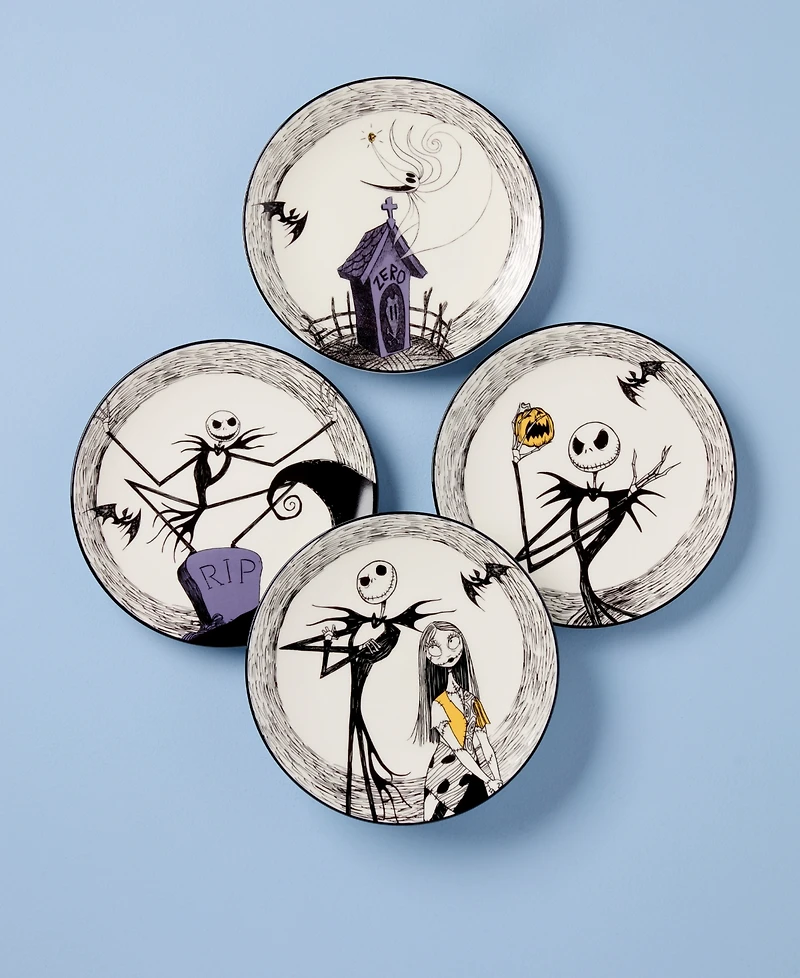 Lenox Nightmare Before Christmas Accent Plates, Set of 4