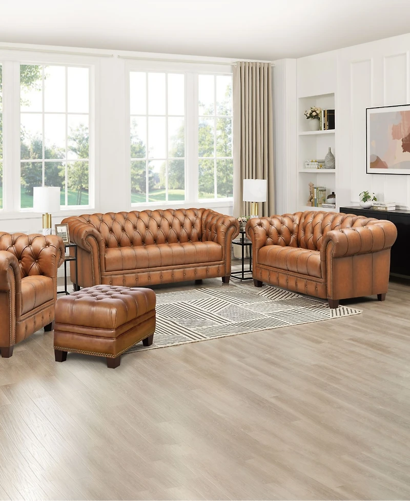 Hydeline York 70" Top Grain Leather Loveseat