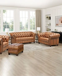 Hydeline York 70" Top Grain Leather Loveseat