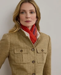 Lauren Ralph Women's Herringbone Linen Jacket