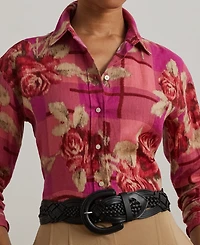 Lauren Ralph Women's Relaxed-Fit Floral Linen Shirt
