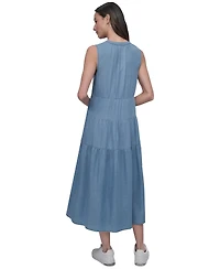 Dkny Jeans Women's Sleeveless Tiered Midi Dress - FJZ
