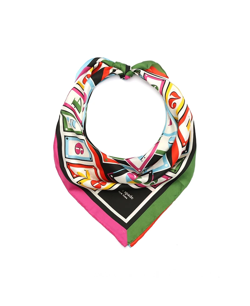 Kate Spade New York Women's Playing Cards Silk Square Scarf