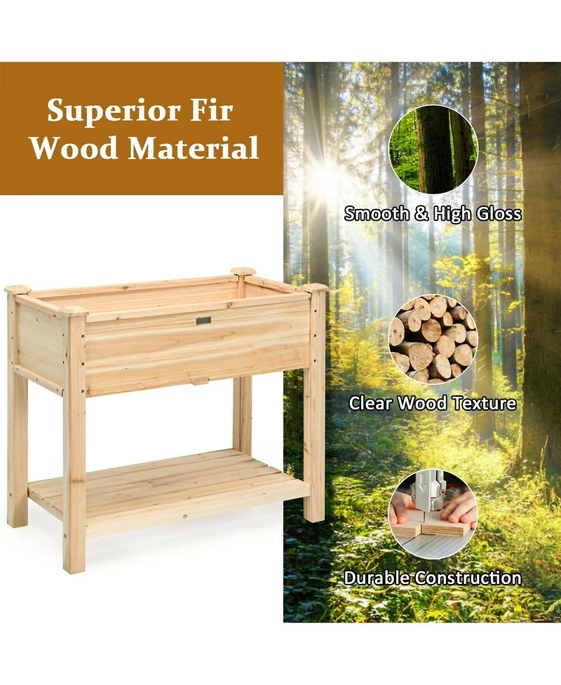 Raised Garden Elevated Wood Planter Box Stand