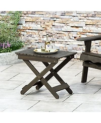 22.75 Inch Small Folding Table,Outdoor Folding Slide Table,Wood Table Top