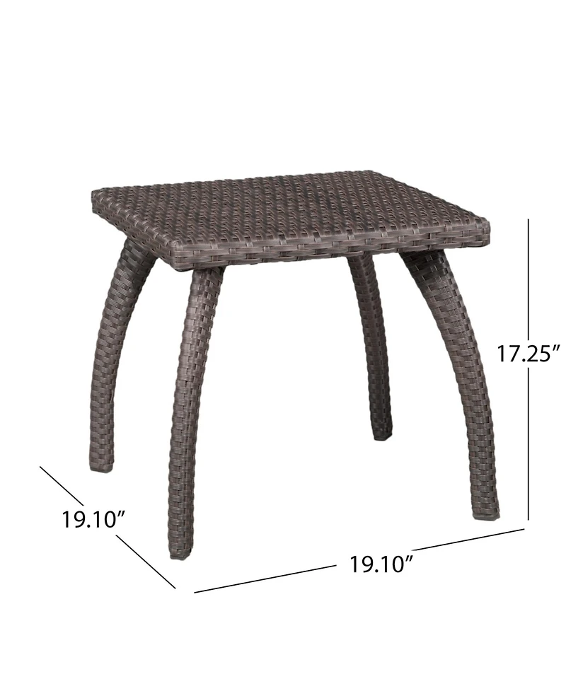 Outdoor Rattan Brown Side Table