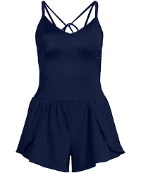 Lands' End Women's Tugless Strappy X-Back Romper Swimsuit