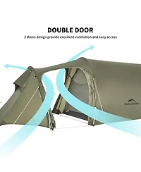 Naturehike Opalus 3 Person Tunnel Tent, Lightweight Backpacking Tent with Vestibule, Double Wall 4 Season Tents for Camping