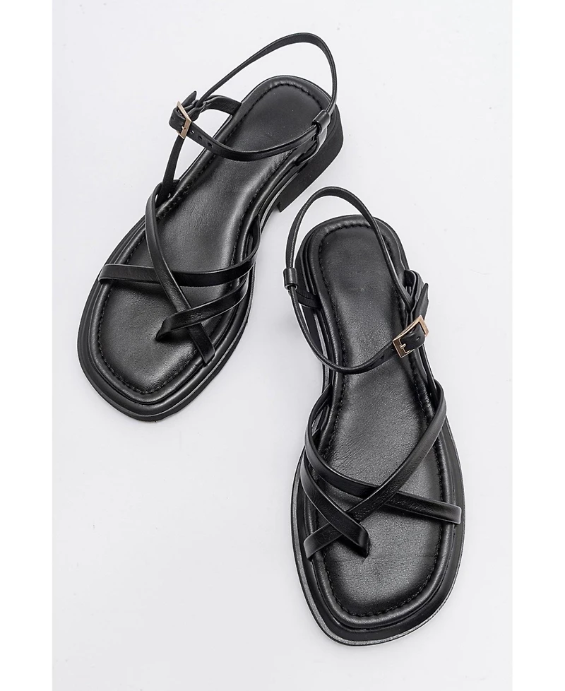 Antas Strappy Leather Flat Sandals (Women)