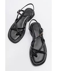 Antas Strappy Leather Flat Sandals (Women)