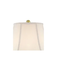 Regency Hill Traditional Table Lamps 26.5" High Set of 2 Cut Glass Urn Brass White Cream Bell Shade for Living Room Family Bedroom Bedside