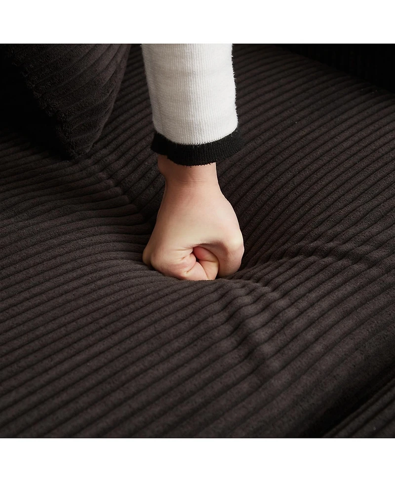 Streamdale Corduroy Cloud Sofa with Footrests & Cushions