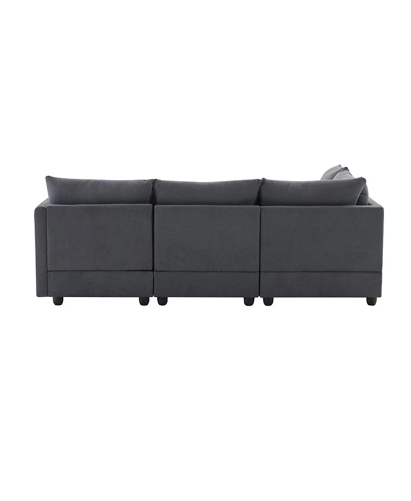Streamdale Modern Modular Sectional Sofa w/ Ottoman & Pillows