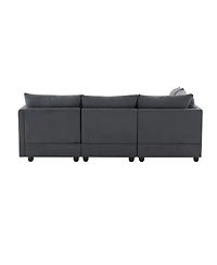 Streamdale Modern Modular Sectional Sofa w/ Ottoman & Pillows