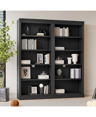 Streamdale 83" Tall 5-Tier Bookcase with Light & Adjustable Shelves
