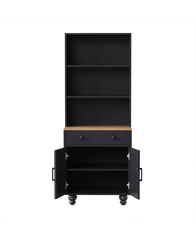 Streamdale Farmhouse Storage Cabinet with 4 Gourd Legs, Adjustable Shelves, and Drawer