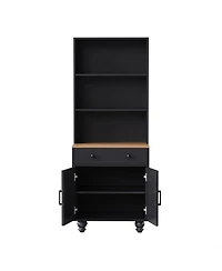 Streamdale Farmhouse Storage Cabinet with 4 Gourd Legs, Adjustable Shelves, and Drawer